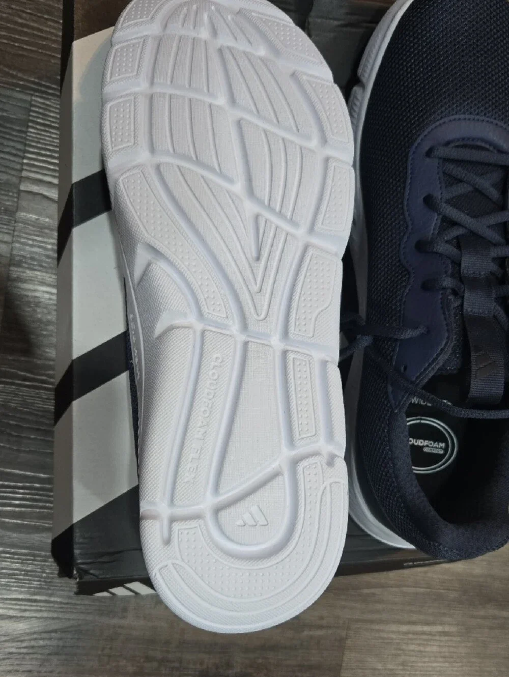 adidas Navy Athletic Running Shoes with White Midsole